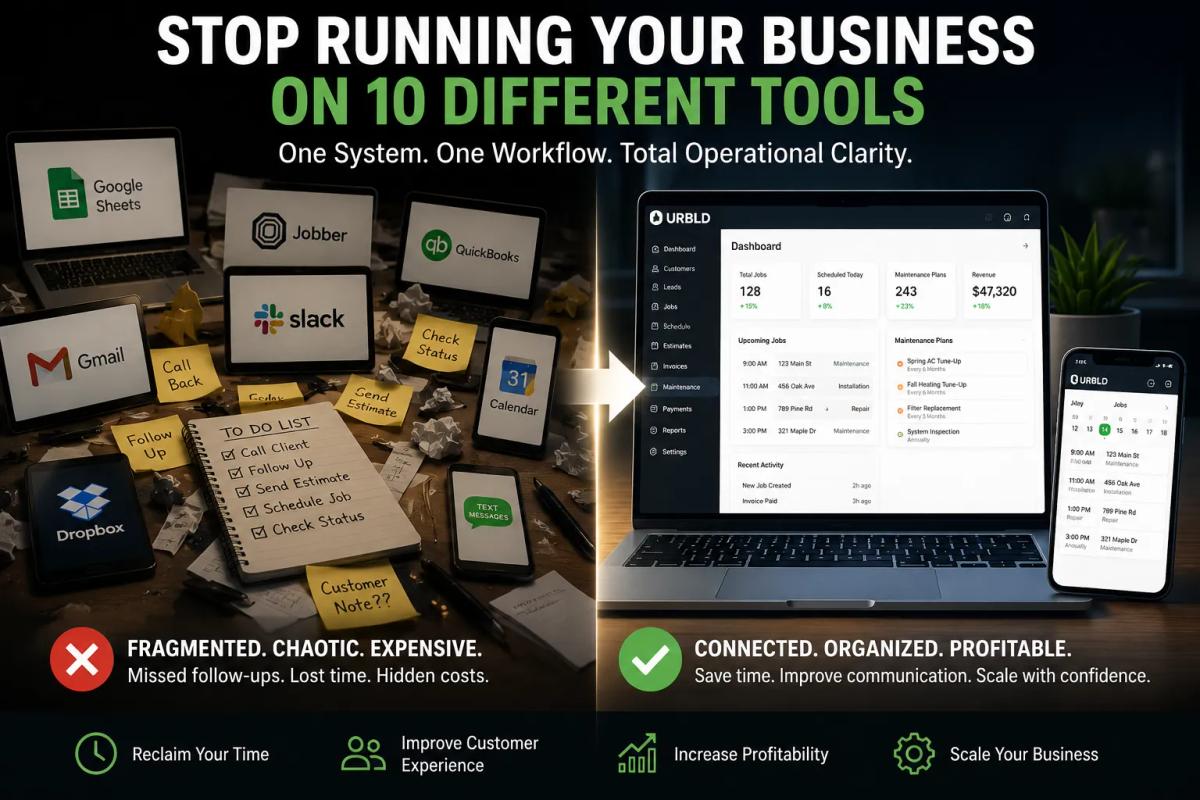 Field Service Software for Small Businesses: The Time Lost Using 10 Different Tools