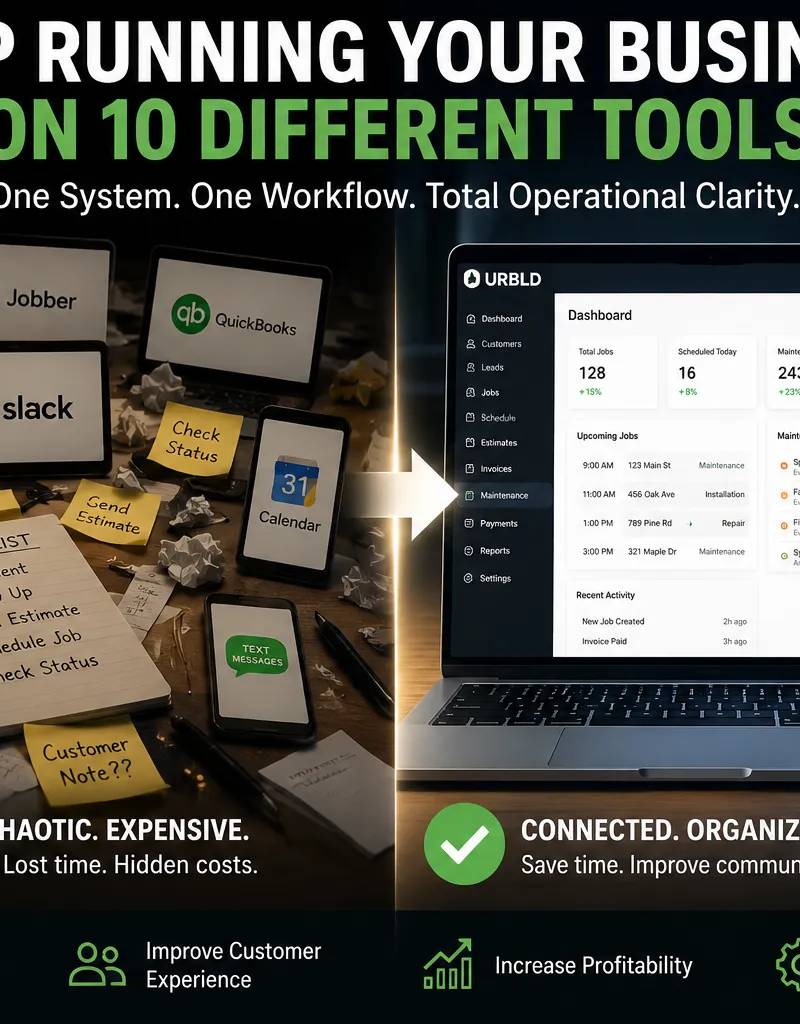 Field Service Software for Small Businesses: The Time Lost Using 10 Different Tools