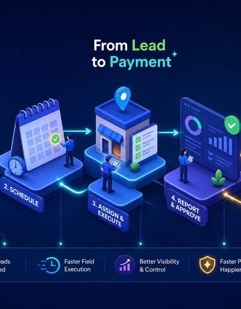 What an FSM platform actually does, from lead to payment